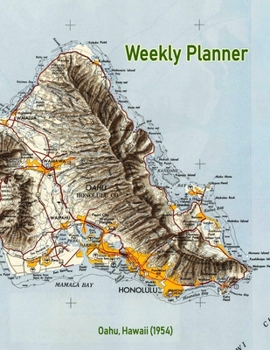 Weekly Planner: Oahu, Hawaii (1954): Vintage Topo Map Cover