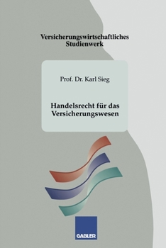 Paperback Handelsrecht für das Versicherungswesen [German] Book