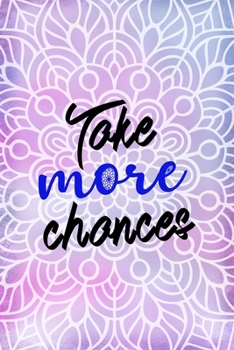 Paperback Take More Chances: All Purpose 6x9 Blank Lined Notebook Journal Way Better Than A Card Trendy Unique Gift Purple And Pink Watercolor Mand Book