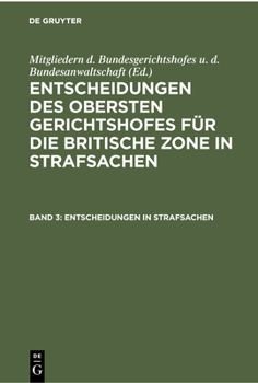 Hardcover Entscheidungen in Strafsachen [German] Book