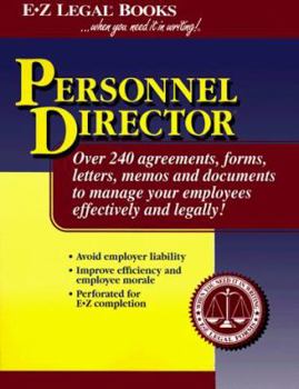 Hardcover Personnel Director: Over 240 Ready to Use Personnel Agreements, Forms, Letters and Documents... Book