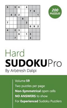Paperback Hard Sudoku Pro: Book for Experienced Puzzlers (200 puzzles) Vol. 59 Book