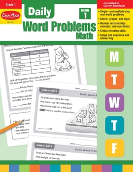 Paperback Daily Word Problems Math, Grade 1 Teacher Edition Book