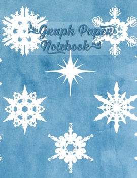 Graph Paper Notebook: Winter Snowflakes Blue Watercolor - Quad Ruled Paper 4x4, Large Size to Meet Your Needs