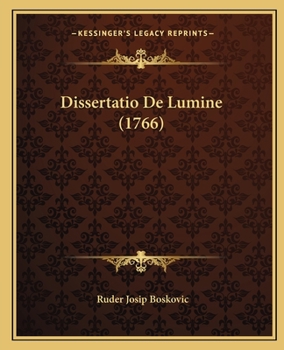 Paperback Dissertatio De Lumine (1766) [Latin] Book