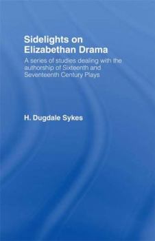 Paperback Sidelights on Elizabethan Drama Book