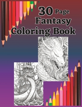 Paperback 30 Page Fantasy Coloring Book