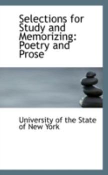 Paperback Selections for Study and Memorizing: Poetry and Prose Book