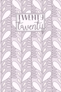 2020: Week to View Diary Horizontal Layout | Journal Planner with Notes | Grey Vines Leaves Pattern