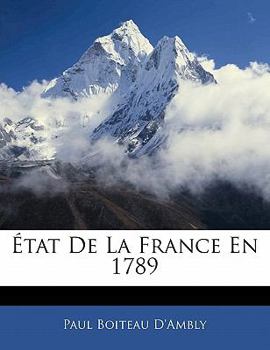 Paperback État De La France En 1789 [French] Book