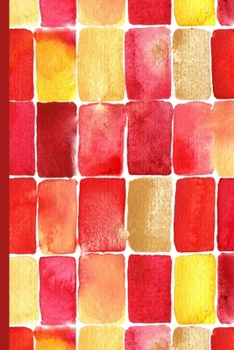 Paperback Notes: A Blank Dot Grid Notebook with Red and Yellow Watercolor Geometric Abstract Cover Art Book