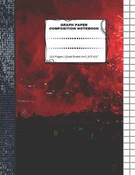 Graph Paper Composition Notebook: 110 Pages | Quad Ruled 4x4 | 8.5" x 11": Red Large Notebook with Grid Paper | Math Notebook For Students