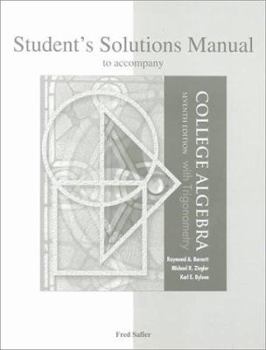 Paperback Student's Solutions Manual to Accompany College Algebra with Trigonometry Book