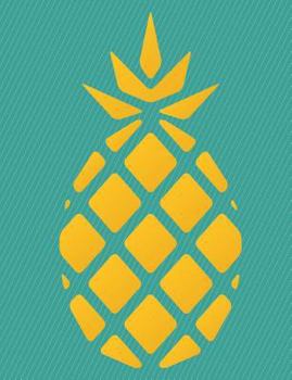 Paperback 4 x 4 Graph Paper Notebook: Pineapple Book