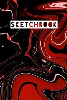 Sketchbook: Abstract Liquid Marble Mirror Red Design