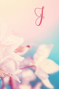 J: Monogram Initial Notebook and diary with pink floral design