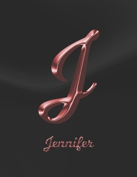 Jennifer: 1 Year Weekly Planner with Note Pages (12 Months) | Black Marble Rose Gold Pink Effect Letter J | 2020 - 2021 | Week Planning | Monthly ... | Plan Each Day, Set Goals & Get Stuff Done