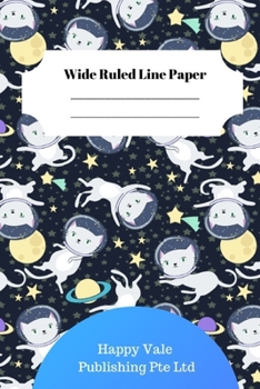 Paperback Cute Cat Theme Wide Ruled Line Paper Book