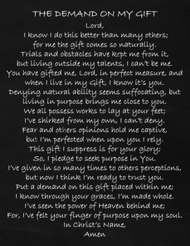 The Demand On My Gift: Faux Chalk 8.5x11 Composition Notebook For Christian Men With 100 Blank Lined Pages For Journaling Your Thoughts, Ministry Worker Gift , Christian Prayer Poem Notebook