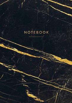 Paperback Notebook: Black Marble with Gold Veins Journal 120 Pages - B5 Size Book