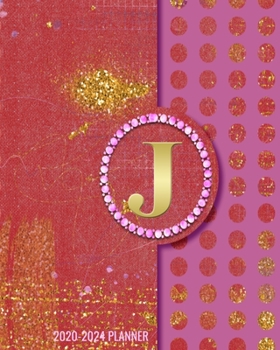 Paperback 2020-2024 5 Year Monthly Planner: Initial Monogram Letter J 60 Months Calendar, 5 Year Agenda Schedule Organizer, Logbook and Personalized Journal Book