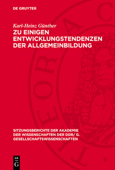 Hardcover Zu Einigen Entwicklungstendenzen Der Allgemeinbildung [German] Book