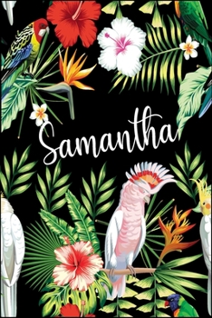 Personalized Parrot Notebook - 6x9 Notebook 120 Pages - Parrot Journal - Watercolor Parrot - Samantha Personalized Journal : 120 Pages Front to Back of Lined Paper ,Great Item for Gift