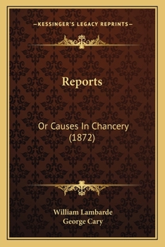 Paperback Reports: Or Causes In Chancery (1872) Book