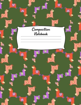 Composition Notebook: Cute Llamas - 100 pages - Wide Rule NoteBook