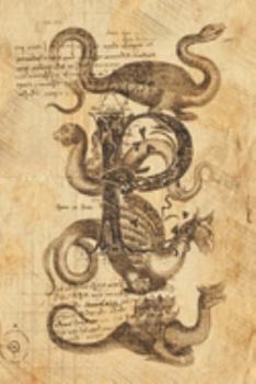 P: Classical Mythological Sea Serpents 6x9 Monogram Initial Lined Journal