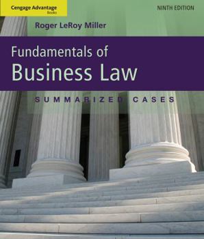 Paperback Fundamentals of Business Law: Summarized Cases Book