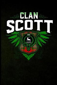 Paperback Clan Scott: Scottish Clan Tartan Shield With Wings - Blank Lined Journal with Soft Matte Cover Book