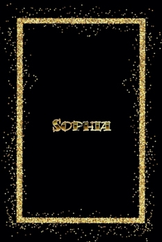 Paperback Sophia: Name Sophia Monogram Notebook - 120 Pages - Size 6x9, Soft Cover, Matte Finish- Gold Confetti Glitter Monogram Blank L Book