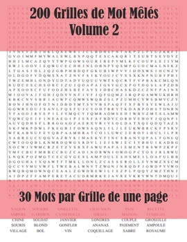 Paperback 200 Grilles de Mots Mêlés - Volume 2: 30 Mots par Grille de une page [French] Book