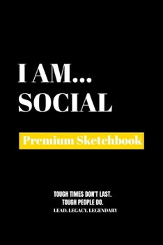 Paperback I Am Social: Premium Blank Sketchbook Book