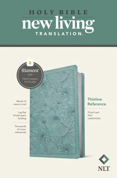 Imitation Leather NLT Thinline Reference Bible, Filament Enabled (Leatherlike, Floral Leaf Teal, Red Letter) Book