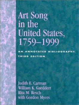 Hardcover Art Song in the United States, 1759-1999: An Annotated Bibliography Book