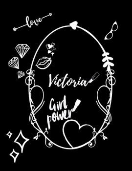 Victoria: Vintage Pin Up Style Personalised Large Notebook/Diary/Journal For Women & Girls (110 Pages, in Lines, 8.5x11) (Names)
