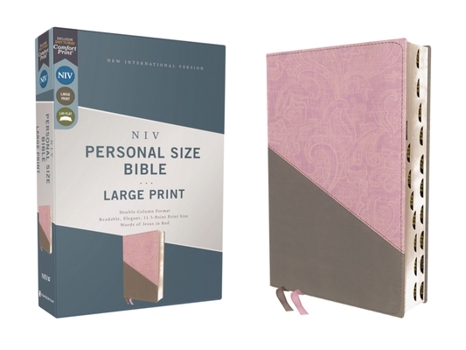 Imitation Leather Niv, Personal Size Bible, Large Print, Leathersoft, Pink/Gray, Red Letter, Thumb Indexed, Comfort Print [Large Print] Book