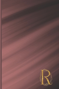 R: Professional Personalized Initial R, Office or Home Journal with Wine Sweep Colored Printed Cover