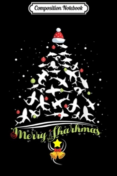 Composition Notebook: Merry Sharkmas Shark Pine Tree Animal Lover Fun Xmas Gift  Journal/Notebook Blank Lined Ruled 6x9 100 Pages