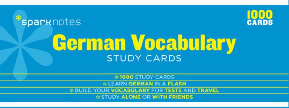 Cards German Vocabulary Sparknotes Study Cards: Volume 11 Book