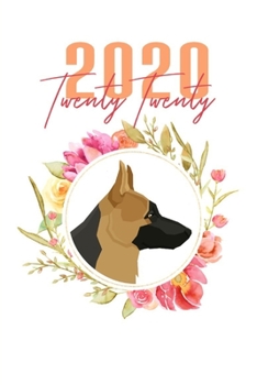 Paperback 2020: German Shepherd Floral Daily Planner Diary Book