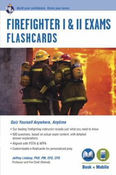 Paperback Firefighter I & II Exams Flashcard Book (Book + Online) Book