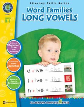 Paperback Word Families Long Vowels: Grades K-1 [With Transparencies] Book