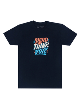 Misc. Read Think Vote 2024 Unisex T-Shirt Large Book