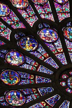 Paperback A View of the Stained Glass Window in the Notre Dame of Paris France Journal: 150 Page Lined Notebook/Diary Book