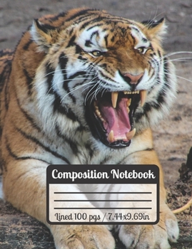 Paperback Composition Notebook: Tiger Roar School Notebook, Wide Ruled Paper With 100 Pages Book