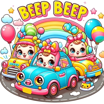 Paperback Beep Beep: A Fun and Cute Cars Coloring Book