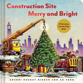 Hardcover Construction Site Merry and Bright: A Christmas Lift-The-Flap Book